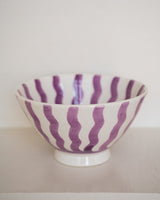 Handmade Bowl Lila Stripe Ceramic
