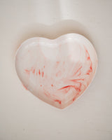 Plate Heart Porcelain White Pink
