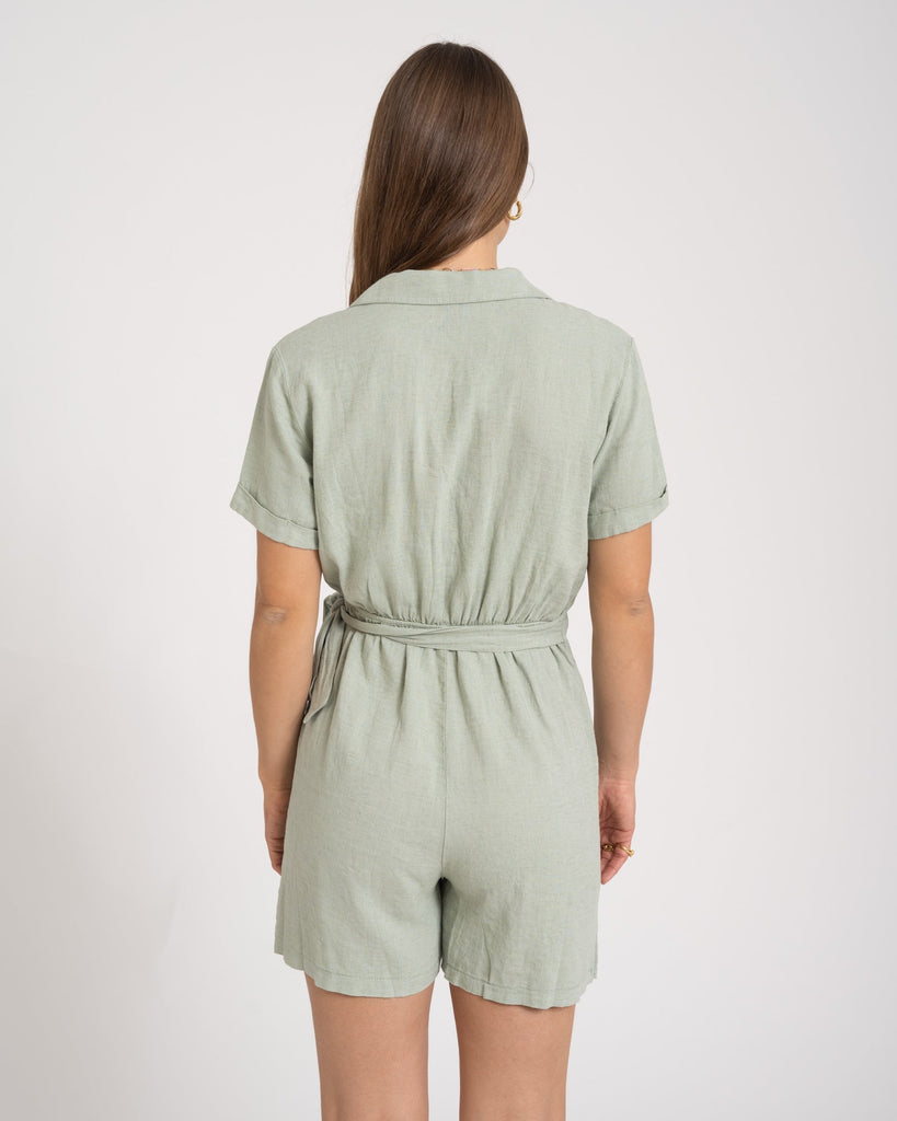 TILTIL Mary Linen Playsuit Salvia - Things I Like Things I Love
