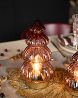 Xmas Table Lamp Tree Coral Red /Gold