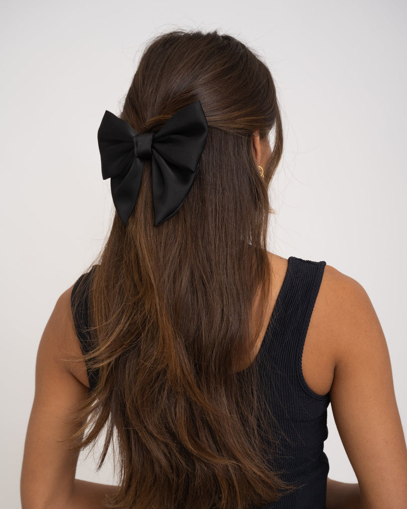 Bow Clip Satin Annick Black - Things I Like Things I Love
