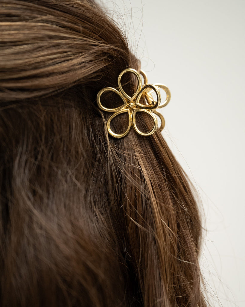 Claw Clip Jolie Gold Flower - Things I Like Things I Love