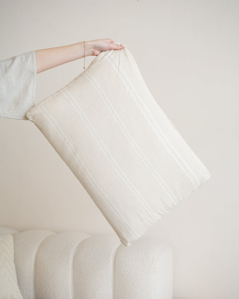 Cushion Cotton Stripes Beige - Things I Like Things I Love