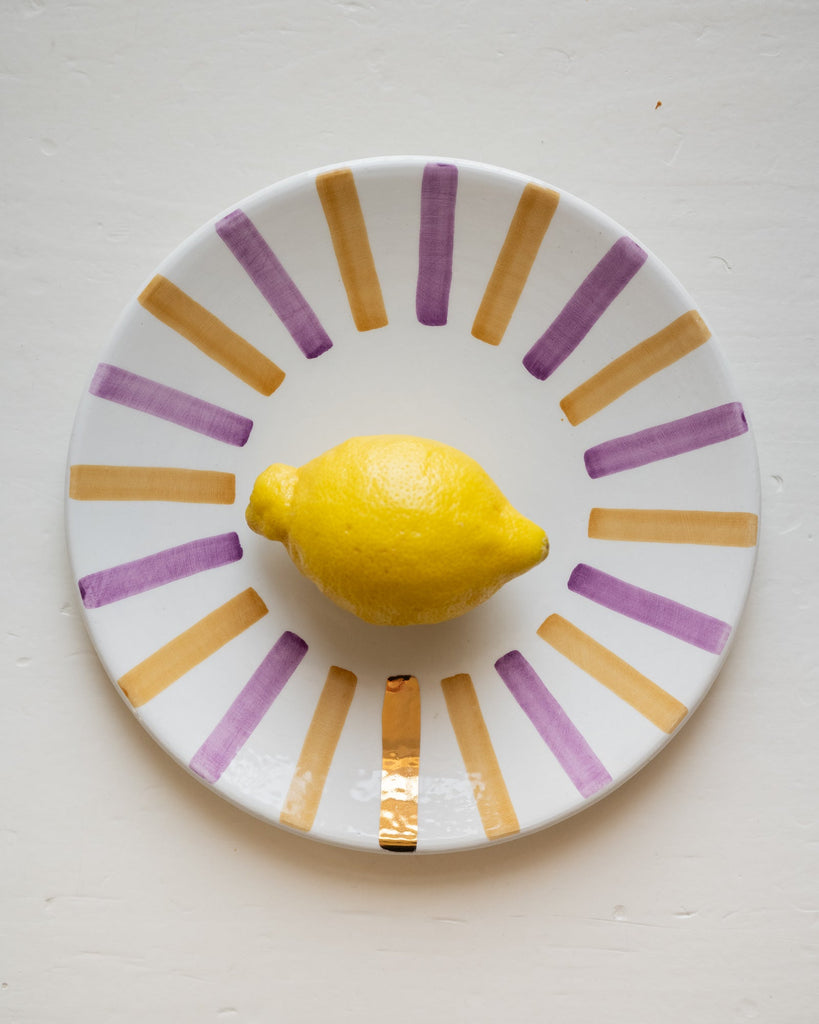 Handmade Dinner Plate Lila/Yellow/Gold - Things I Like Things I Love