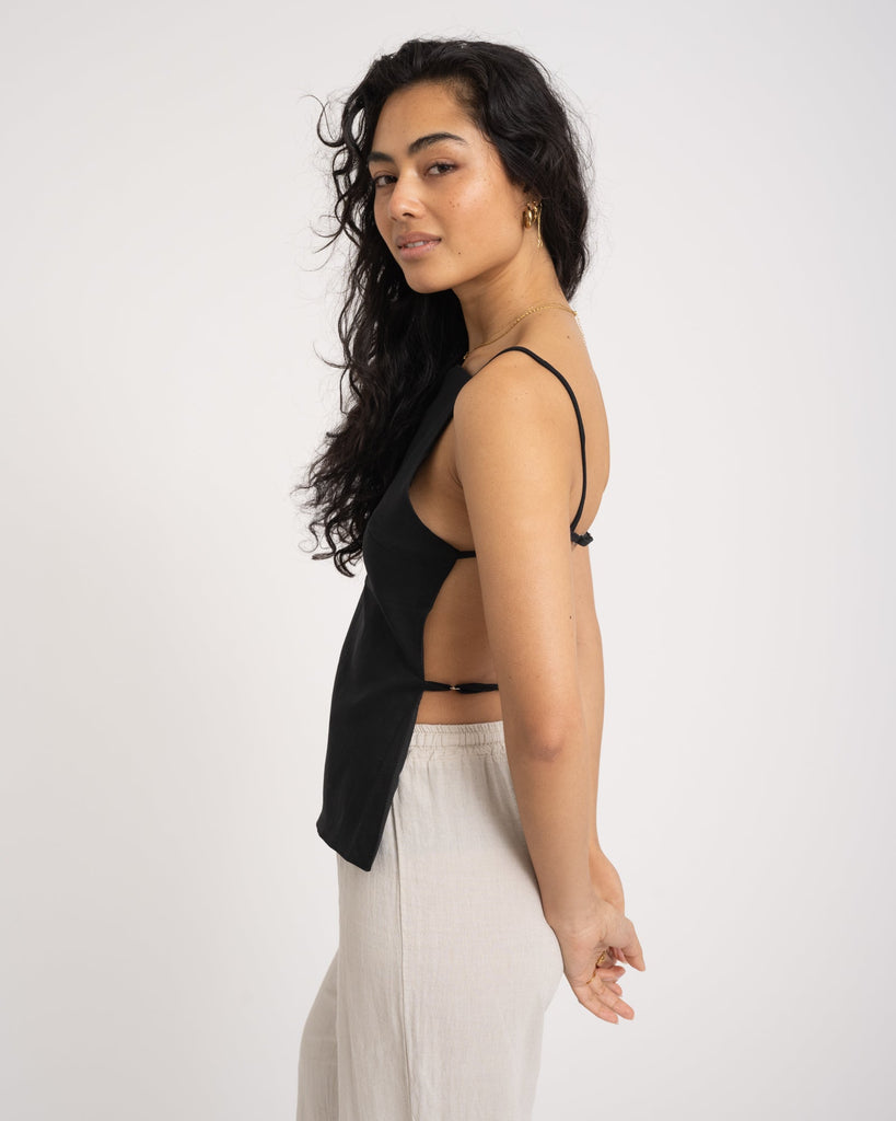 TILTIL Sian Top Open Back Black One Size - Things I Like Things I Love