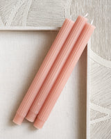 SET OF 3 - Dinner Candle Rib Pink
