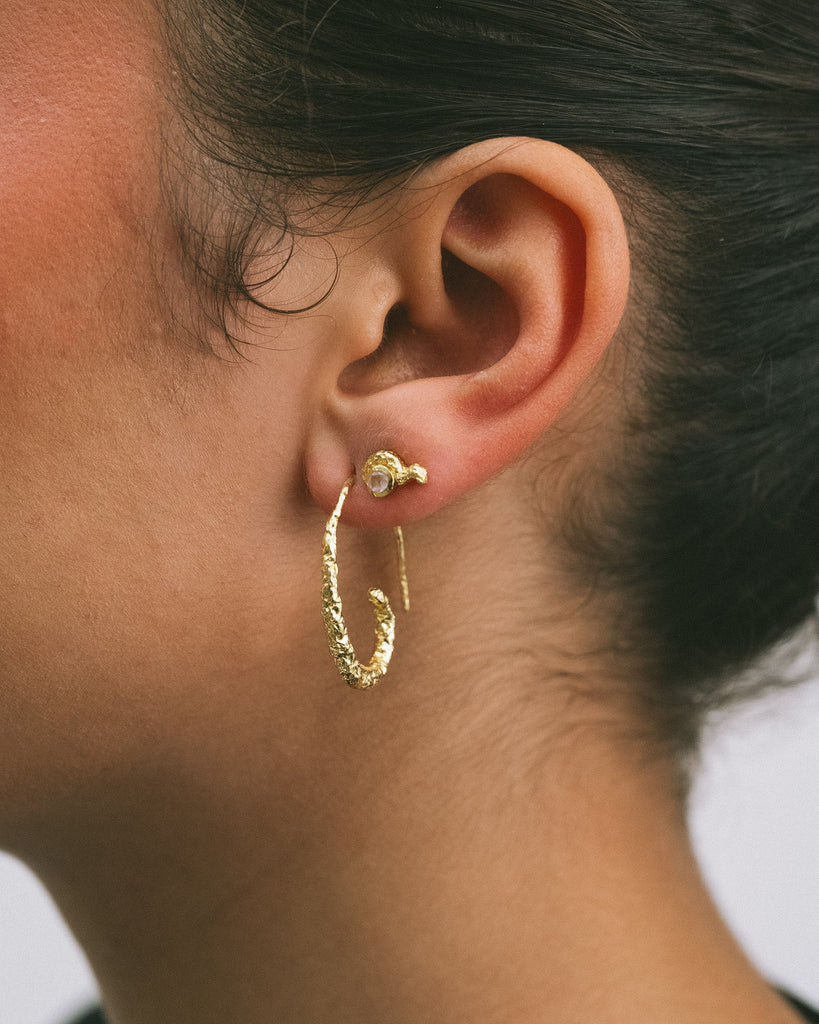 Earring Oval Foil Curl - Things I Like Things I Love