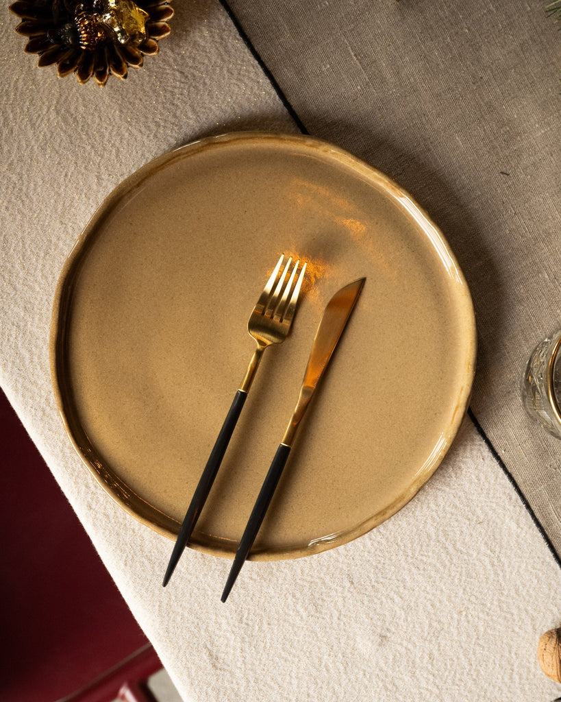Handmade Dinner plate serpa mustard - Things I Like Things I Love