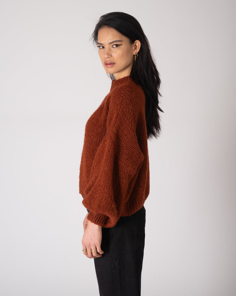 Lily Knit Bordeaux Brown One Size - Things I Like Things I Love
