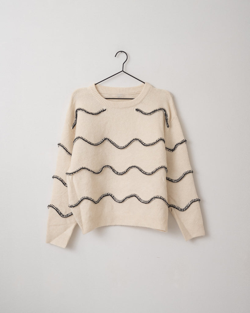 Lola Contrast Knit Black/Off-White One Size - Things I Like Things I Love