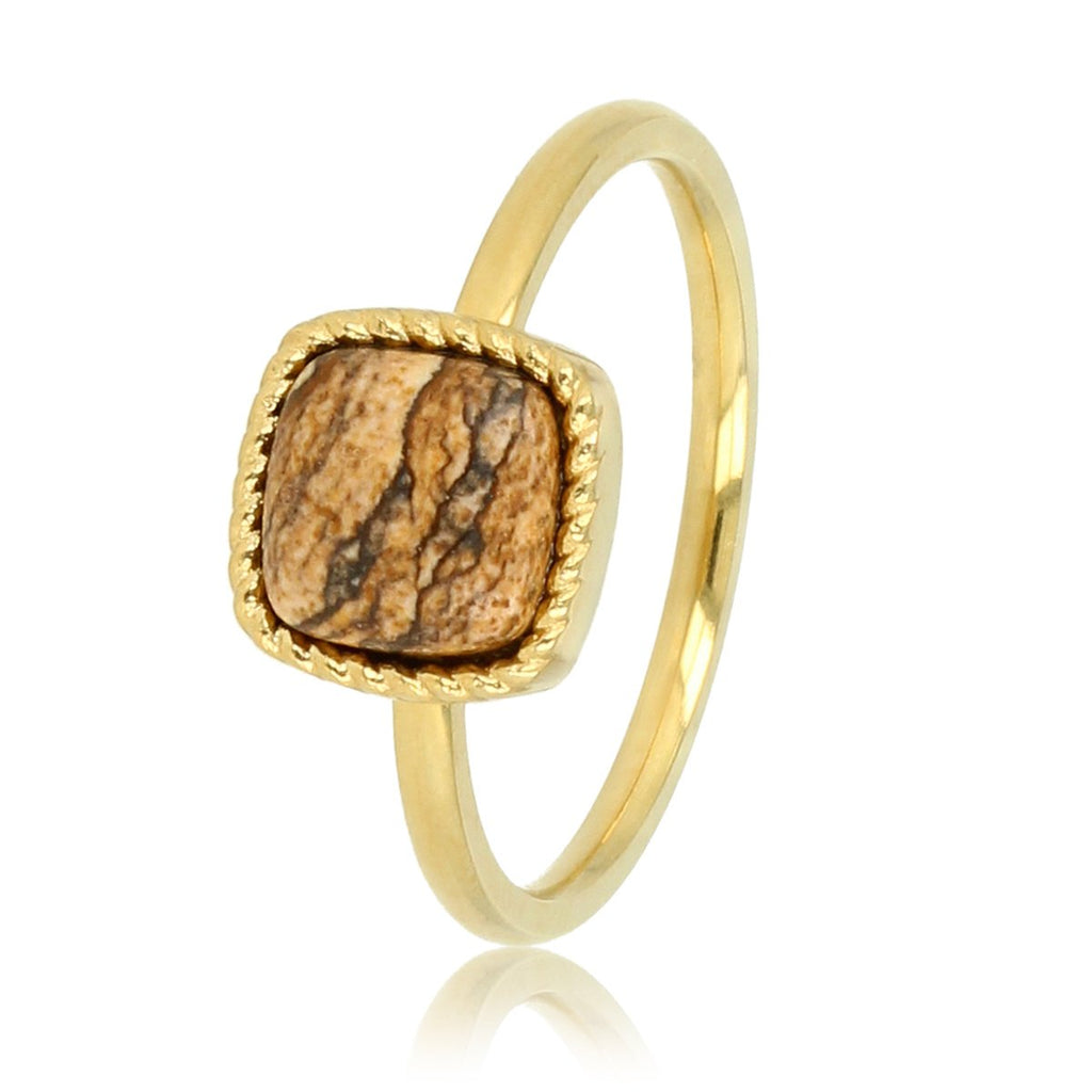 Ring Signet Jasper Stone Gold - Things I Like Things I Love