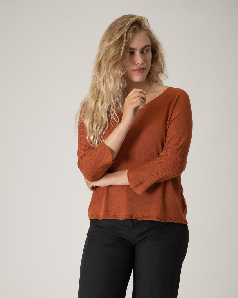 TILTIL Amber Knit Top Rust - Things I Like Things I Love