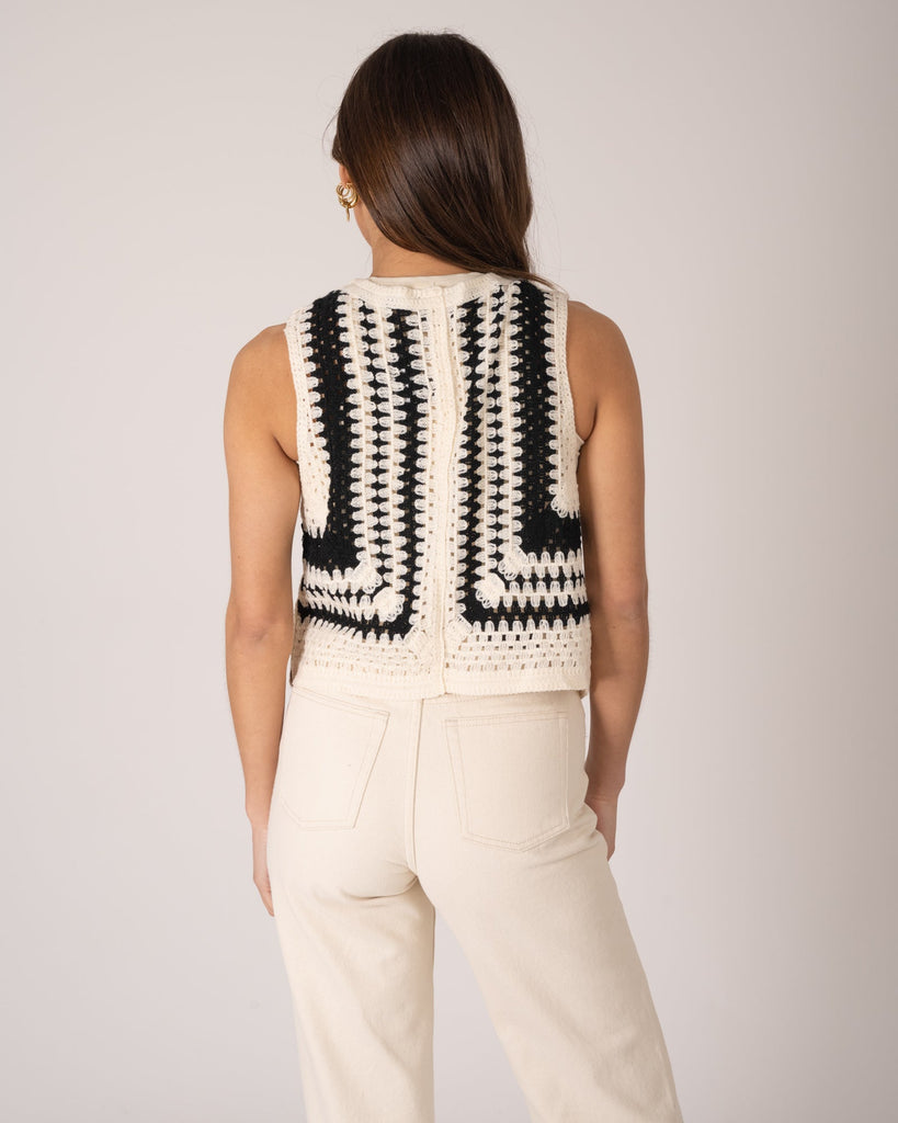 TILTIL Jama Crochet Cardigan Black White One Size - Things I Like Things I Love