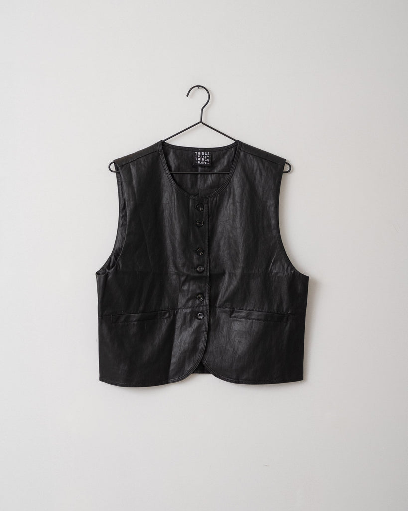 TILTIL Lucy Gilet PU Black One Size - Things I Like Things I Love