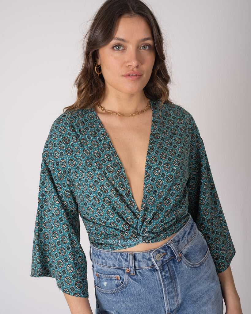 TILTIL Sunny Top Petrol Print One Size - Things I Like Things I Love