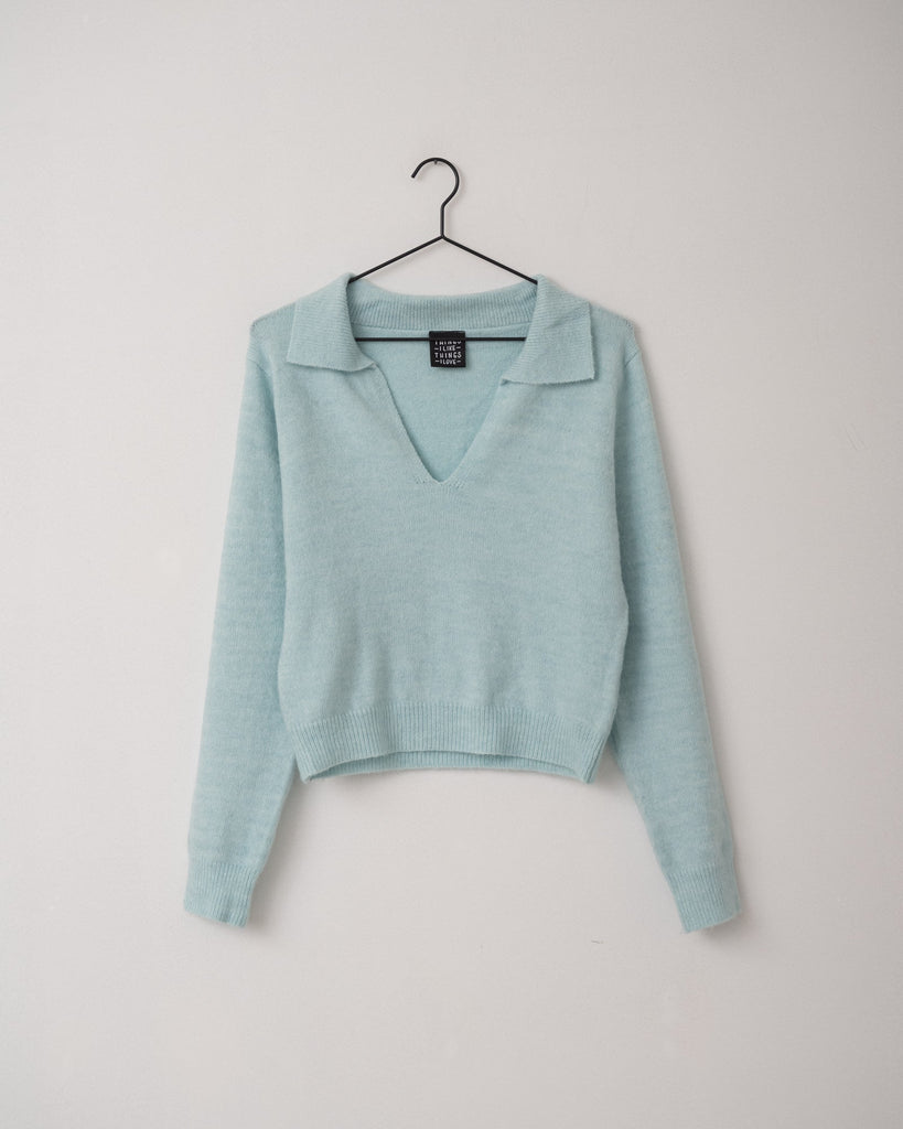 TILTIL Yal Polo Knit Light Blue One Size - Things I Like Things I Love