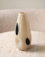 Vase Glass Beige/Black Dot